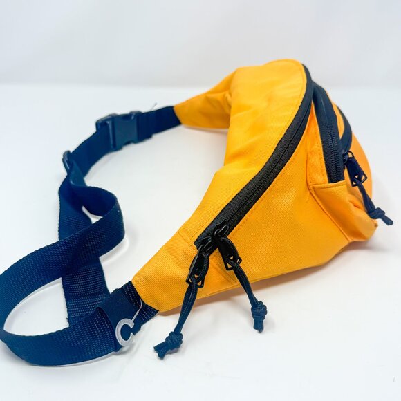 VANS Off the Wall Fanny Pack Yellow Canvas 4 Pocket Crossbody Waist Bag 16" - Picture 3 of 11